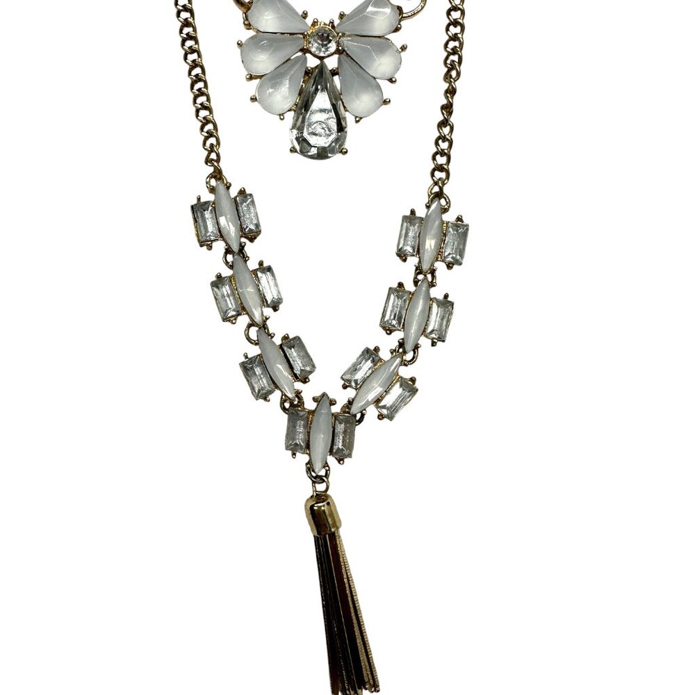 Double Strand Rhinestone Necklace - Picture 3 of 8